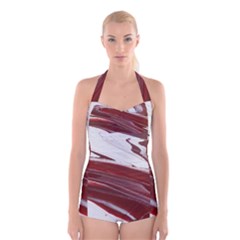 Ruby Pillars Boyleg Halter Swimsuit 