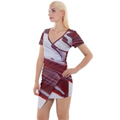 Ruby Pillars Short Sleeve Asymmetric Mini Dress