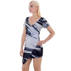 Space Drift 2 Short Sleeve Asymmetric Mini Dress by WILLBIRDWELL