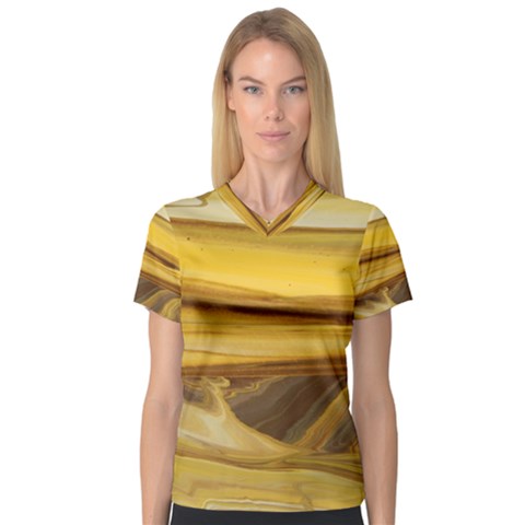 Sand Man V-neck Sport Mesh Tee by WILLBIRDWELL