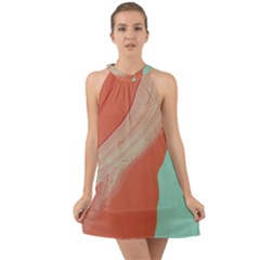 Clay And Water Halter Tie Back Chiffon Dress