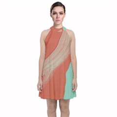 Clay And Water Velvet Halter Neckline Dress 