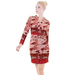 Acid Rain Button Long Sleeve Dress