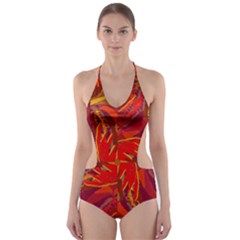 Colorful Abstract Ethnic Style Pattern Cut-out One Piece Swimsuit by dflcprints