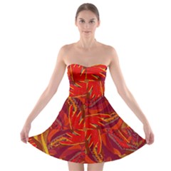 Colorful Abstract Ethnic Style Pattern Strapless Bra Top Dress by dflcprints