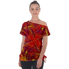 Colorful Abstract Ethnic Style Pattern Tie-up Tee