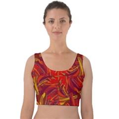 Colorful Abstract Ethnic Style Pattern Velvet Crop Top by dflcprints