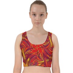 Colorful Abstract Ethnic Style Pattern Velvet Racer Back Crop Top