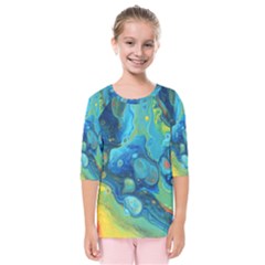 Fire Edge Nebula Kids  Quarter Sleeve Raglan Tee