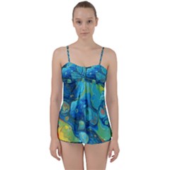 Fire Edge Nebula Babydoll Tankini Set