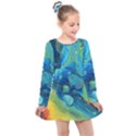 Fire Edge Nebula Kids  Long Sleeve Dress View1