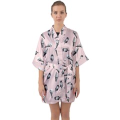 Ice Cream Pattern Quarter Sleeve Kimono Robe