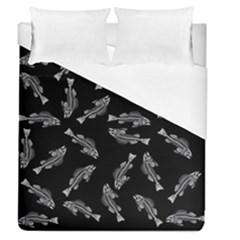 Vintage Fish Skeleton Pattern  Duvet Cover (queen Size) by Valentinaart