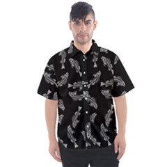 Vintage Fish Skeleton Pattern  Men s Short Sleeve Shirt