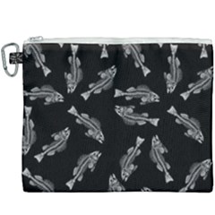 Vintage Fish Skeleton Pattern  Canvas Cosmetic Bag (xxxl) by Valentinaart