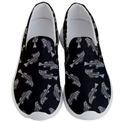 Vintage Fish Skeleton Pattern  Men s Lightweight Slip Ons by Valentinaart