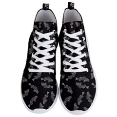 Vintage Fish Skeleton Pattern  Men s Lightweight High Top Sneakers