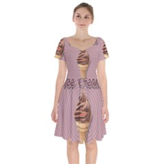 Pop Art Ice Cream Short Sleeve Bardot Dress by Valentinaart