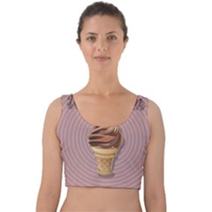 Pop Art Ice Cream Velvet Crop Top