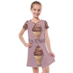 Pop Art Ice Cream Kids  Cross Web Dress by Valentinaart