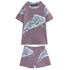 Pop Art Pizza Kids  Swim Tee And Shorts Set