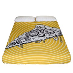 Pop Art Pizza Fitted Sheet (california King Size) by Valentinaart