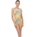 Pop art pizza Halter Side Cut Swimsuit View1