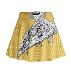 Pop Art Pizza Mini Flare Skirt by Valentinaart