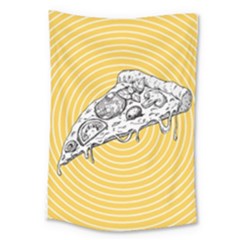 Pop Art Pizza Large Tapestry by Valentinaart