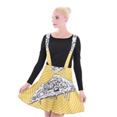 Pop Art Pizza Suspender Skater Skirt by Valentinaart