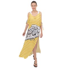 Pop Art Pizza Maxi Chiffon Cover Up Dress