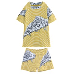 Pop Art Pizza Kids  Swim Tee And Shorts Set