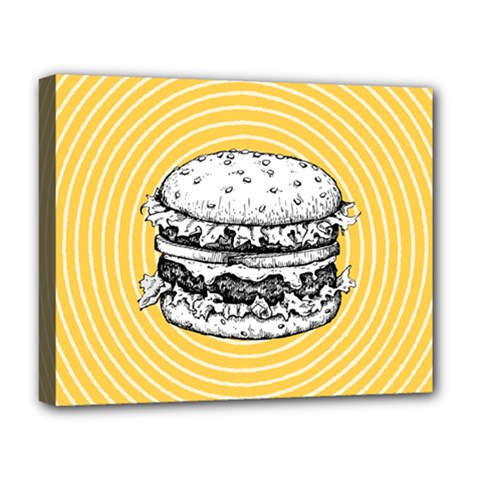 Pop Art Hamburger  Deluxe Canvas 20  X 16  (stretched) by Valentinaart