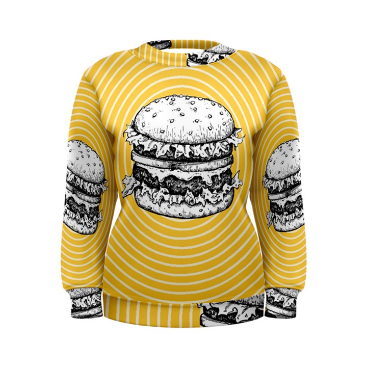 Pop art Hamburger  Women s Sweatshirt