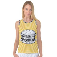 Pop Art Hamburger  Women s Basketball Tank Top by Valentinaart