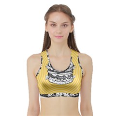 Pop Art Hamburger  Sports Bra With Border by Valentinaart