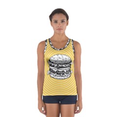 Pop Art Hamburger  Sport Tank Top  by Valentinaart