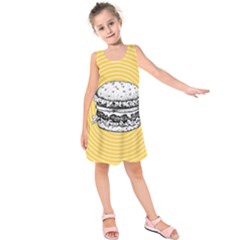 Pop Art Hamburger  Kids  Sleeveless Dress by Valentinaart