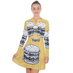 Pop Art Hamburger  Long Sleeve Panel Dress