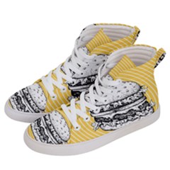 Pop Art Hamburger  Women s Hi-top Skate Sneakers by Valentinaart