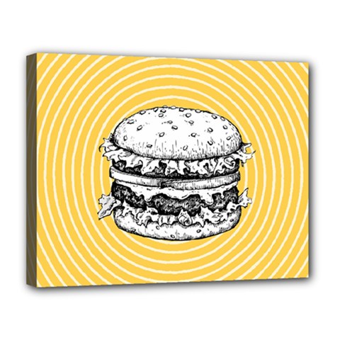 Pop Art Hamburger  Canvas 14  X 11  (stretched) by Valentinaart