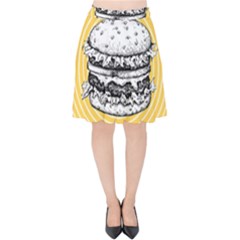 Pop Art Hamburger  Velvet High Waist Skirt by Valentinaart