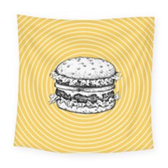 Pop Art Hamburger  Square Tapestry (large) by Valentinaart