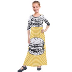 Pop Art Hamburger  Kids  Quarter Sleeve Maxi Dress by Valentinaart