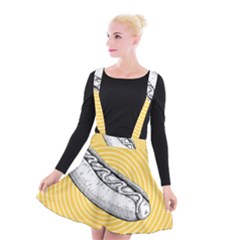 Pop Art Hot Dog Suspender Skater Skirt by Valentinaart