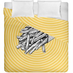 Pop Art French Fries Duvet Cover Double Side (king Size) by Valentinaart