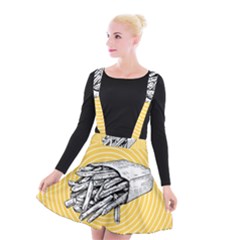 Pop Art French Fries Suspender Skater Skirt by Valentinaart