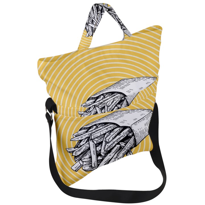 Pop art French fries Fold Over Handle Tote Bag