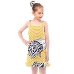 Pop Art French Fries Kids  Overall Dress by Valentinaart