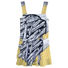 Pop Art French Fries Kids  Layered Skirt Swimsuit